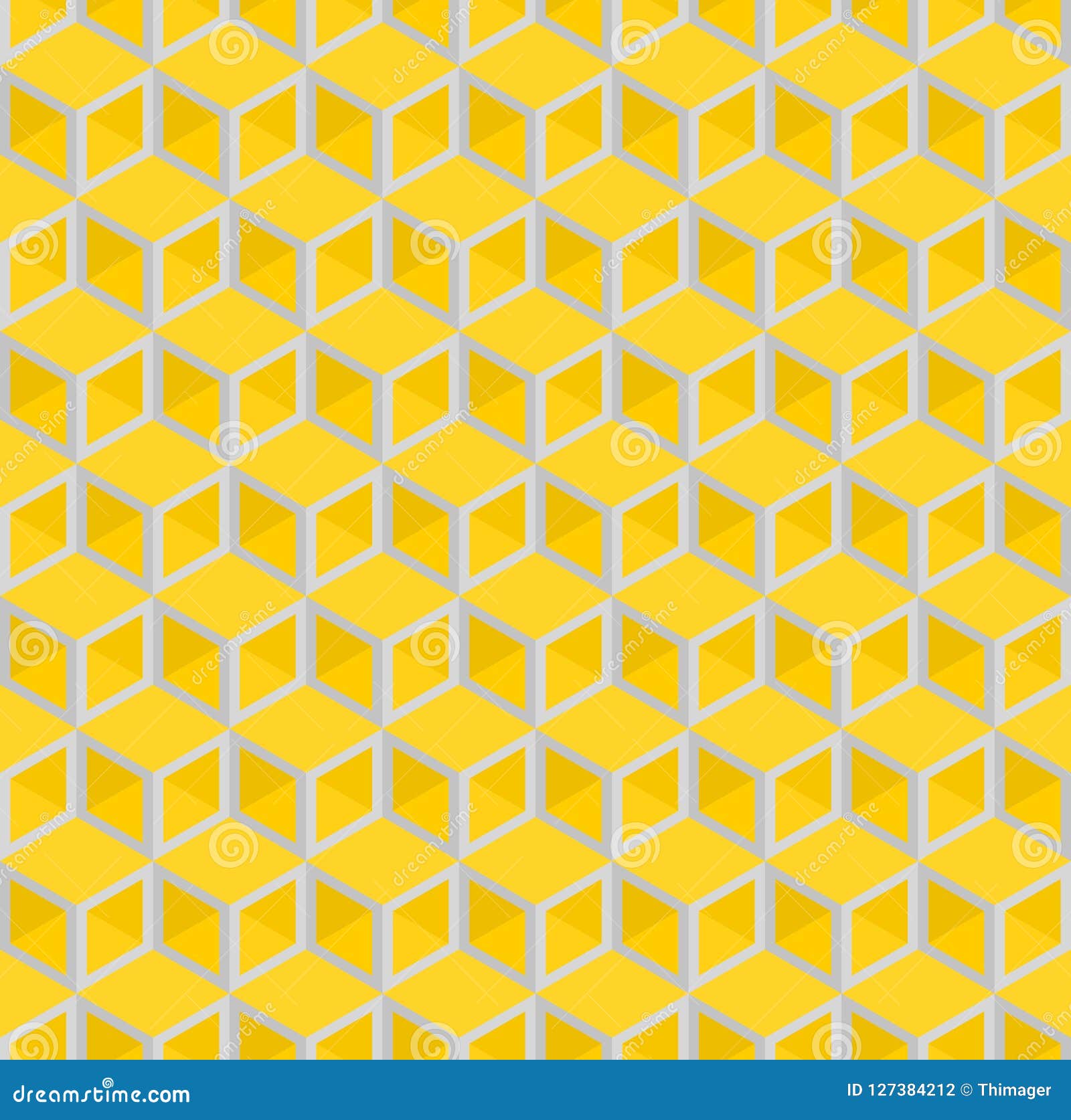 Abstract Yellow Cube Patterns Background. Stock Illustration
