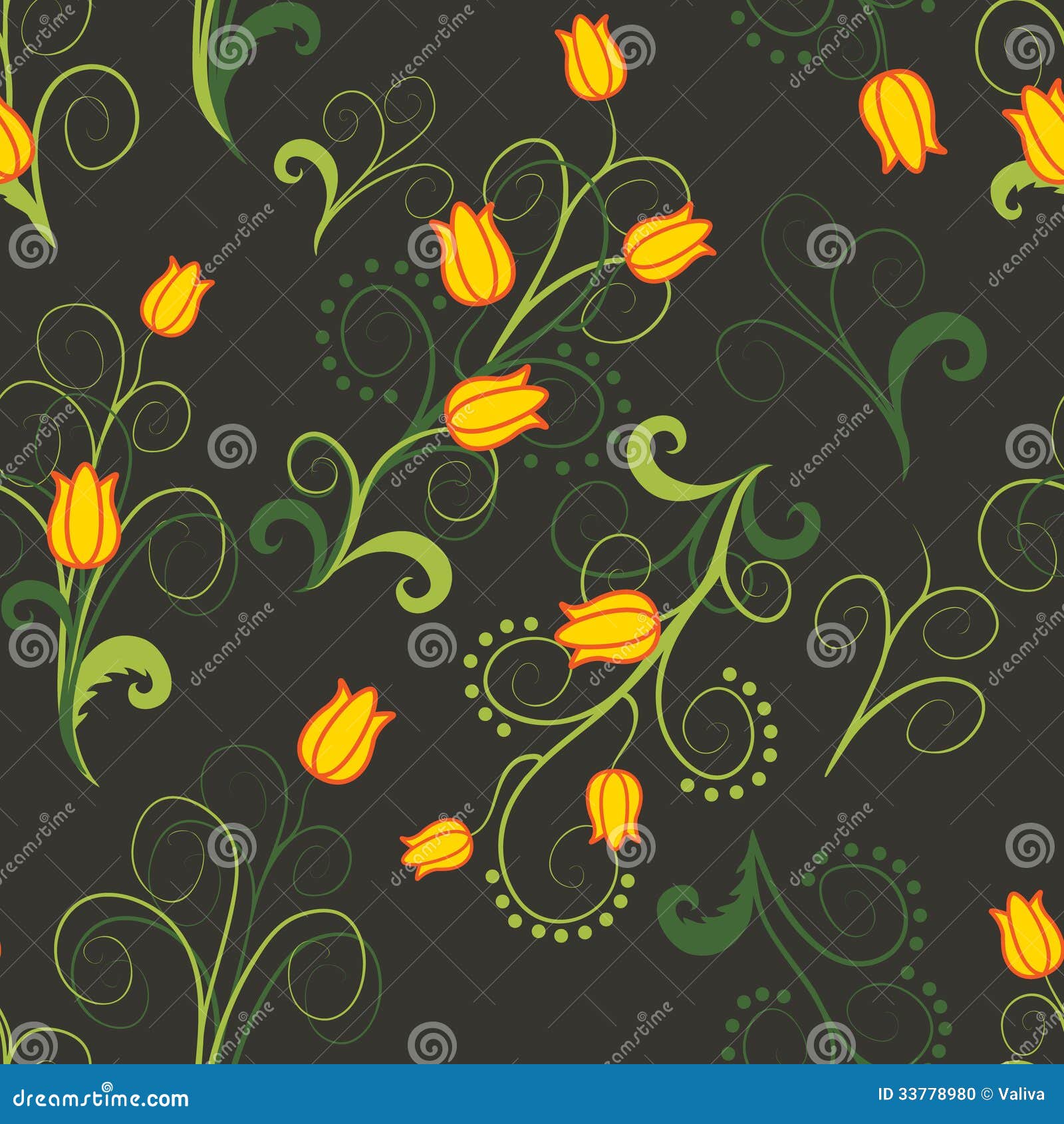 Abstract yellow flowers stock vector. Illustration of stalk 33778980