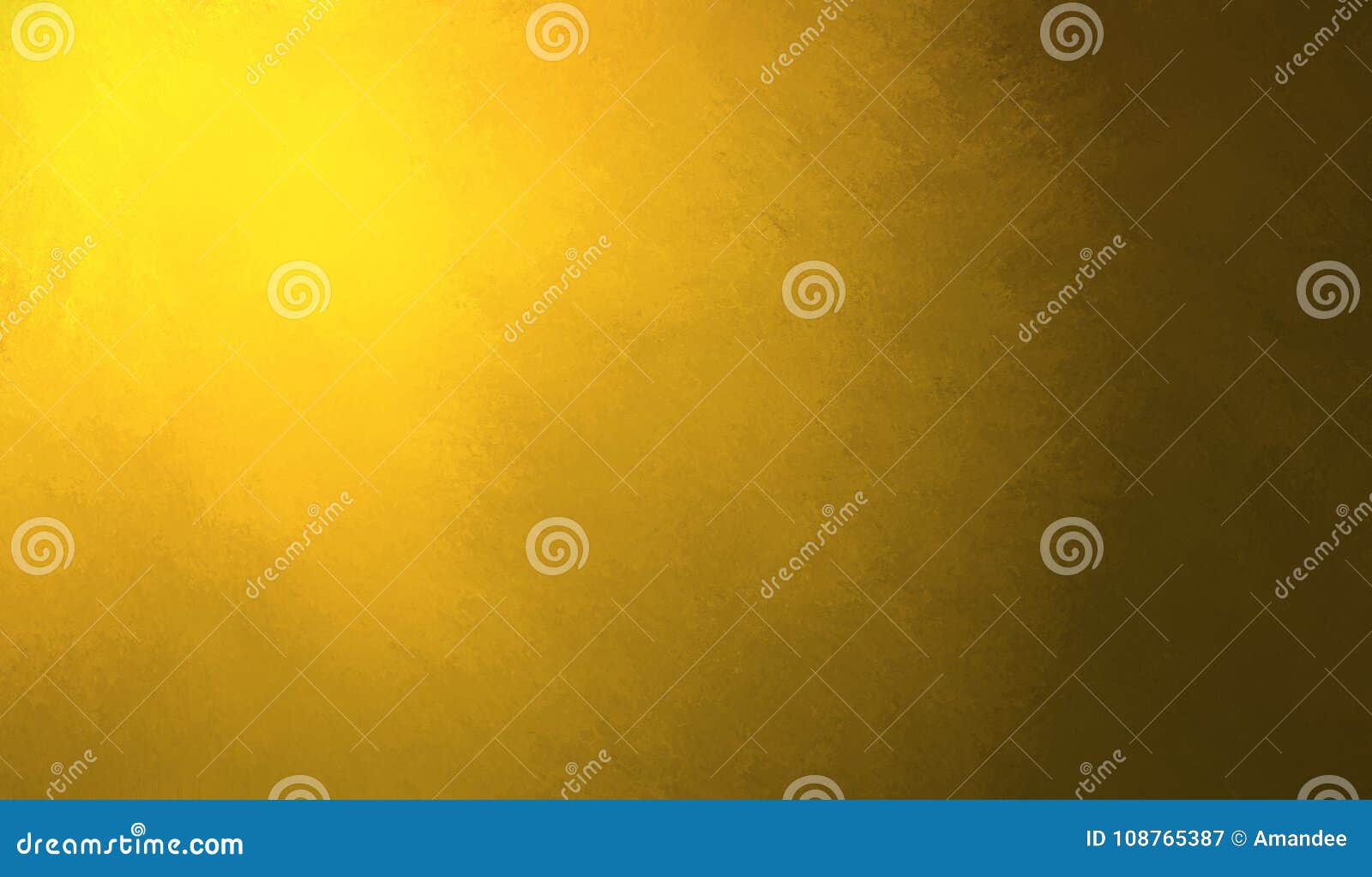 abstract yellow gold background , border has dark color edges of black, sun or sunshine spotlight with dark shadow edges