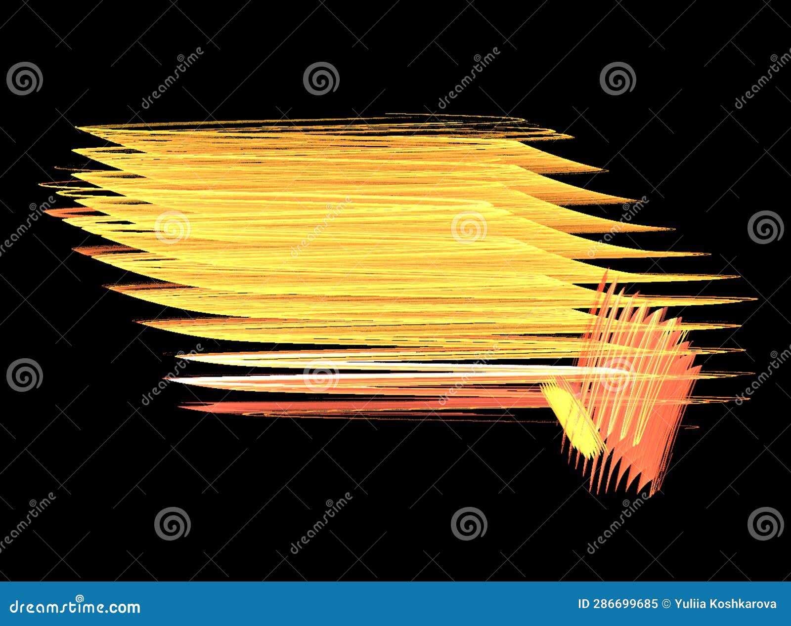 Abstract Yelloworange Drawing Linear on a Black Background, Wallpaper