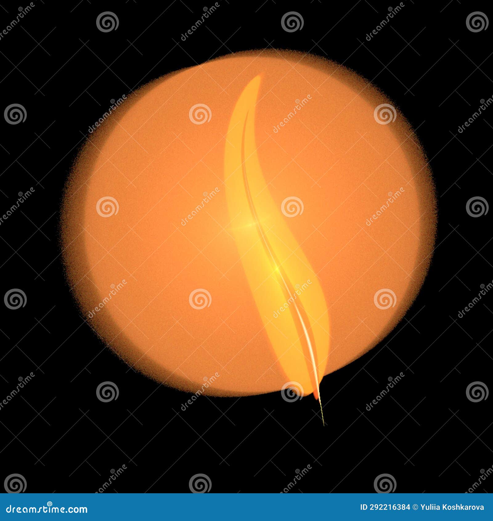 Abstract Yelloworange Drawing Linear on a Black Background, Wallpaper