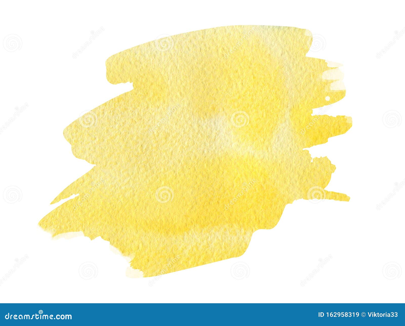 Abstract Yellow Watercolor Textured Background on a White Isolated ...