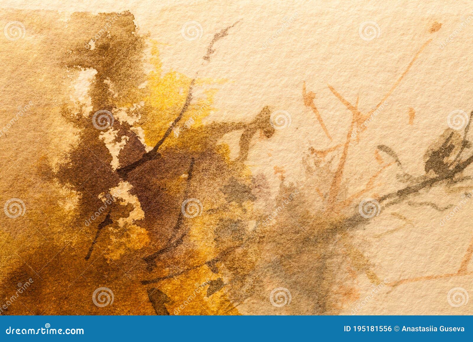 Abstracte Achtergrondverlichting Bruin En Oranje Kleuren. Waterverf Canvas Met Zachte Beige Gradiënt Stock Foto - Image of canvas, grunge: 195181556