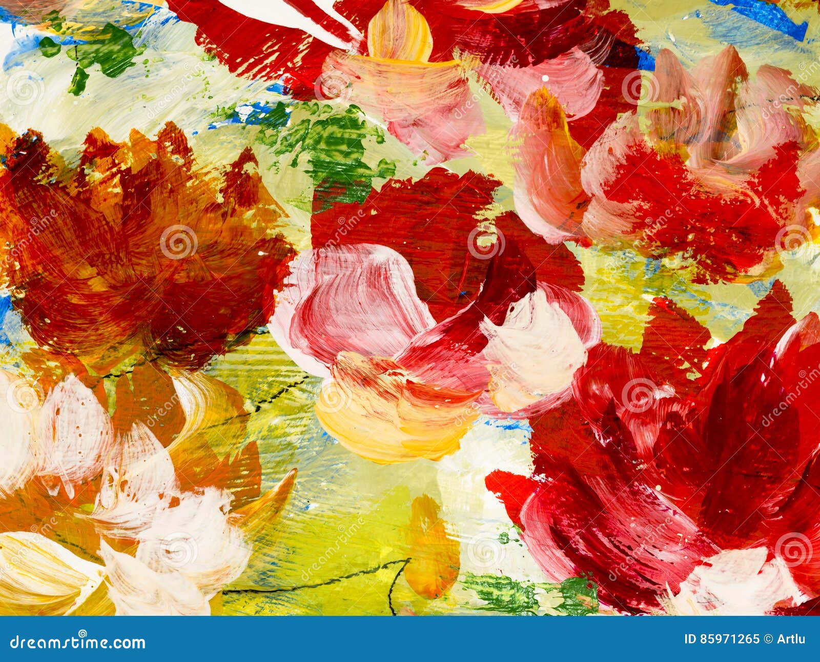 Ongekend Abstracte Bloemen Van Het Acryl Schilderen Op Canvas Stock TV-36