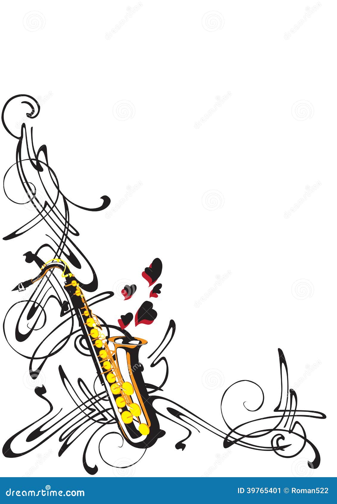 Abstraction on jazz stock vector. Illustration of saxophone 39765401