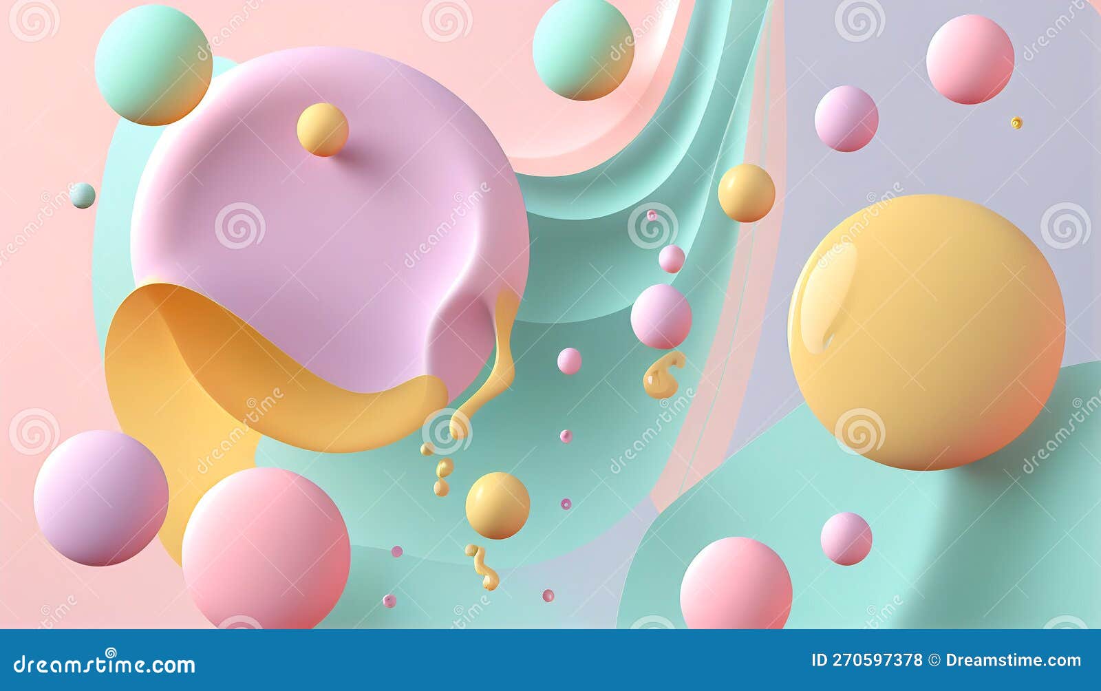 Abstraction of PastelColored Shapes and Forms. Generative AI Stock Illustration Illustration