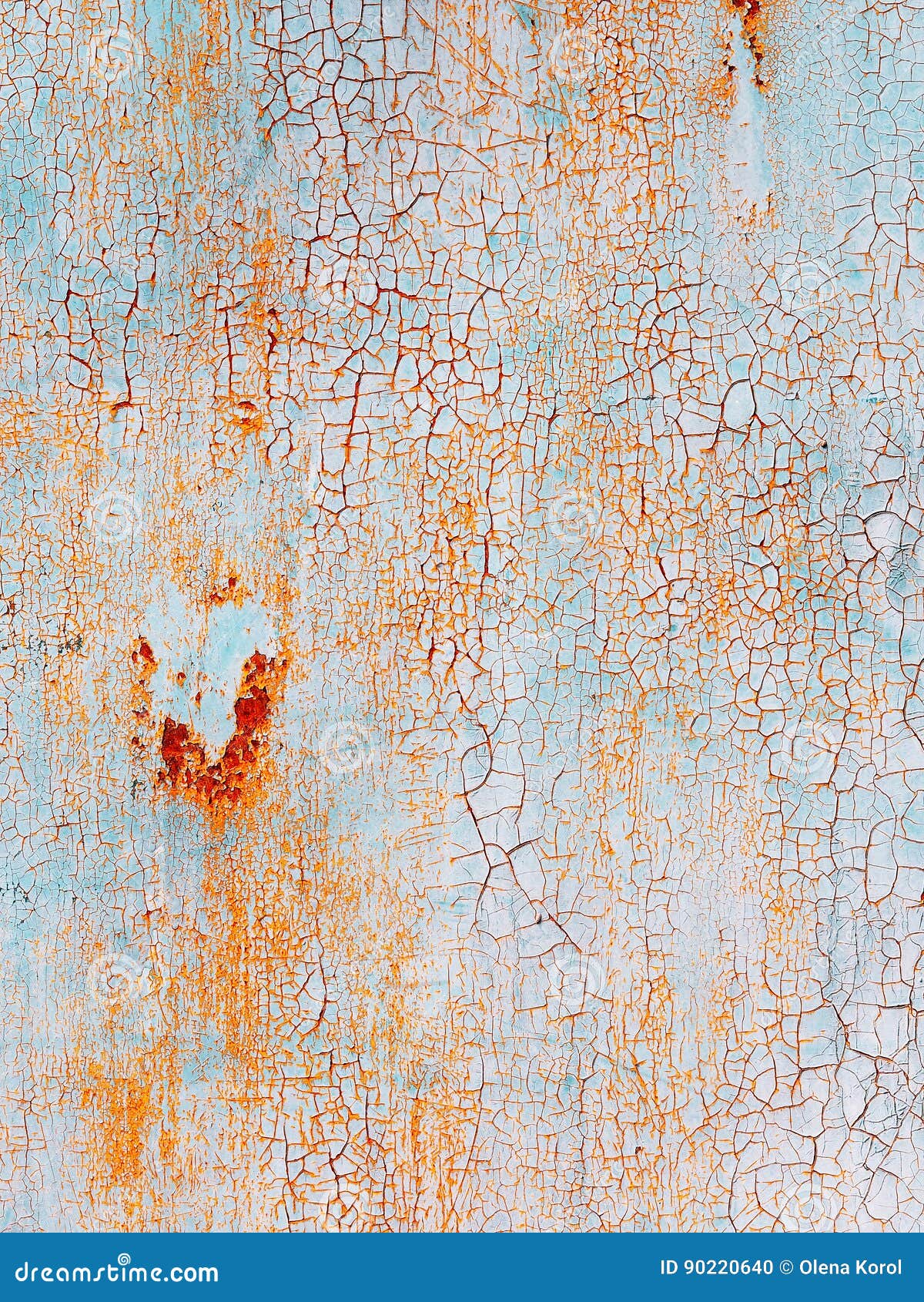 Abstrakte Blaue Orange Beschaffenheit Mit Schmutzsprungen Gebrochene Farbe Auf Einer Metalloberflache Stockfoto Bild Von Orange Gebrochene