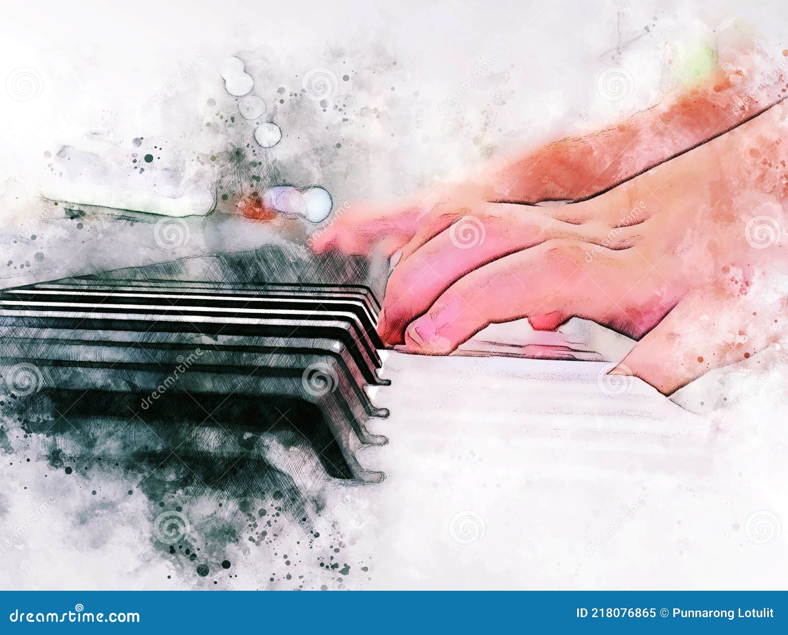 Abstrakte Bunte Klavier Tastatur Auf Aquarell Illustration Malerei Hintergrund Stockbild Bild Von Schmutz Land 218076865