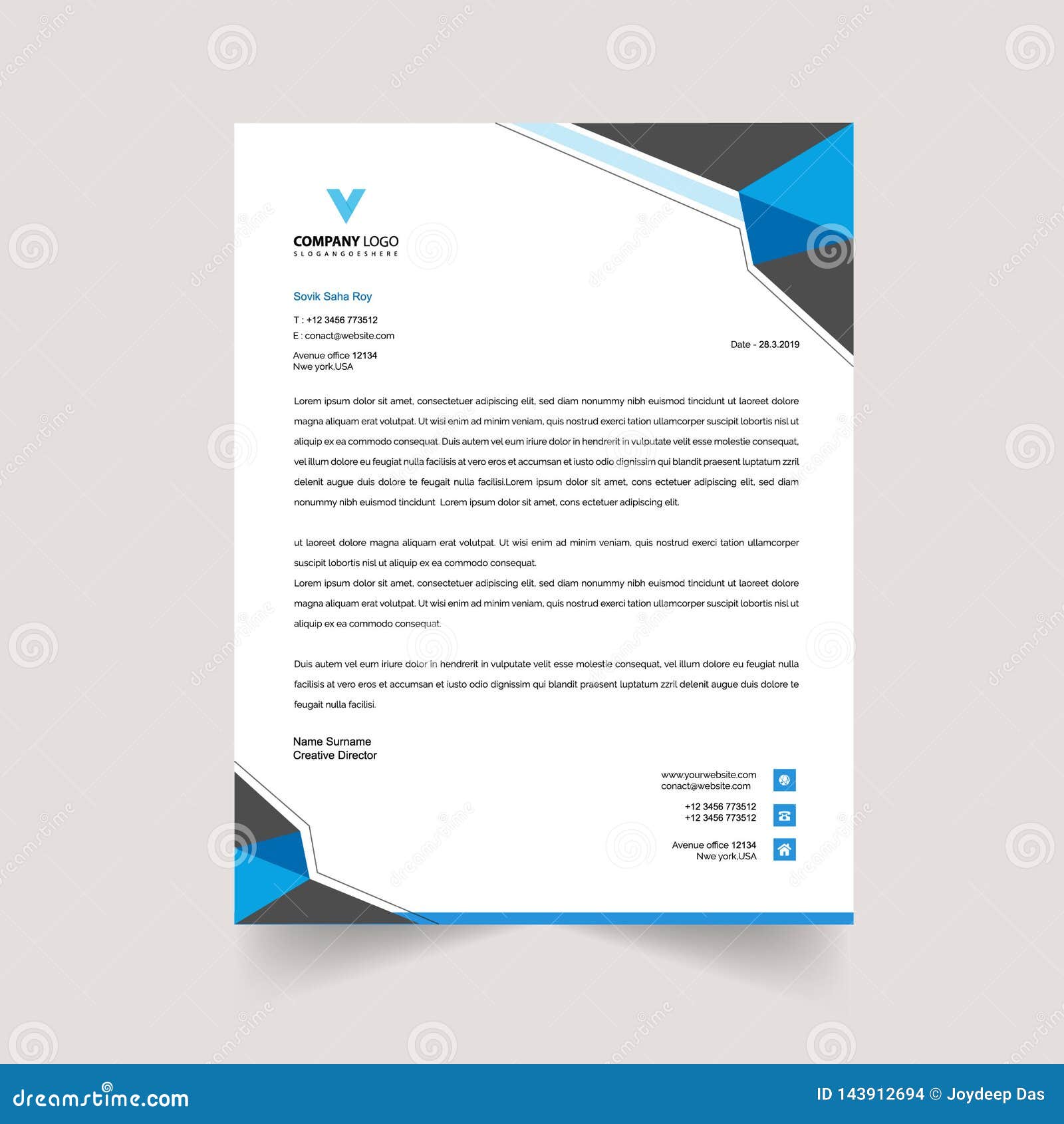 Print Ready Abstruct Letterhead Template Stock Illustration Illustration Of File 300dpi