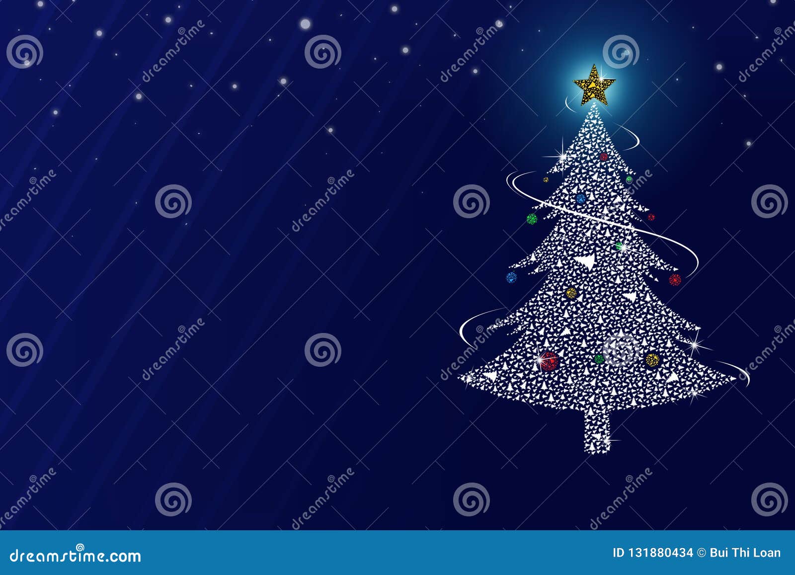 abtract christmas tree on the blue background