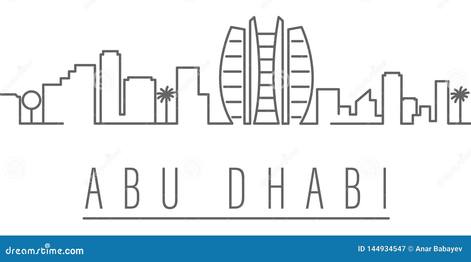 Abu Dhabi City Outline Icon. Elements of Cities and Countries