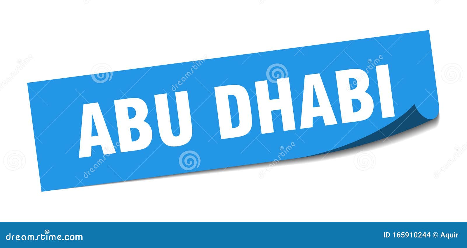 Abu Dhabi Sticker. Abu Dhabi Square Peeler Sign Stock Vector