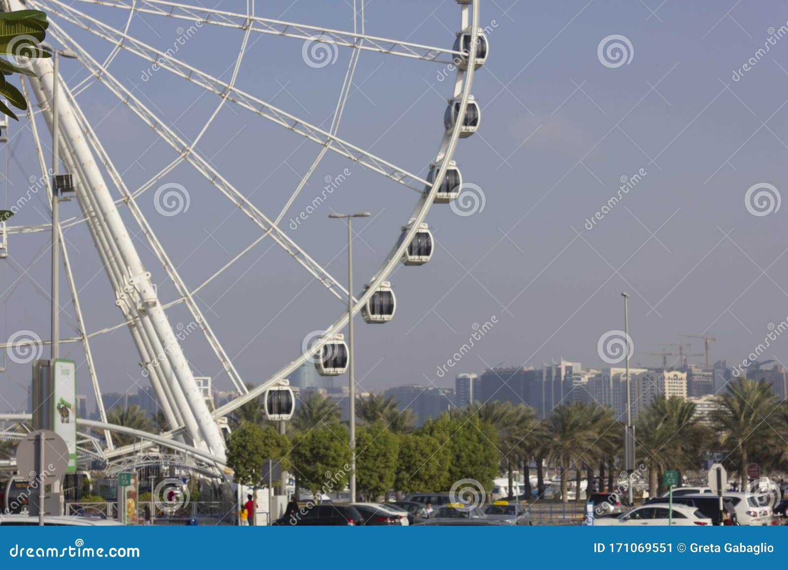 Ferris Wheel of Abu Dhabi, Facing the Cityscape Stock Image Image of