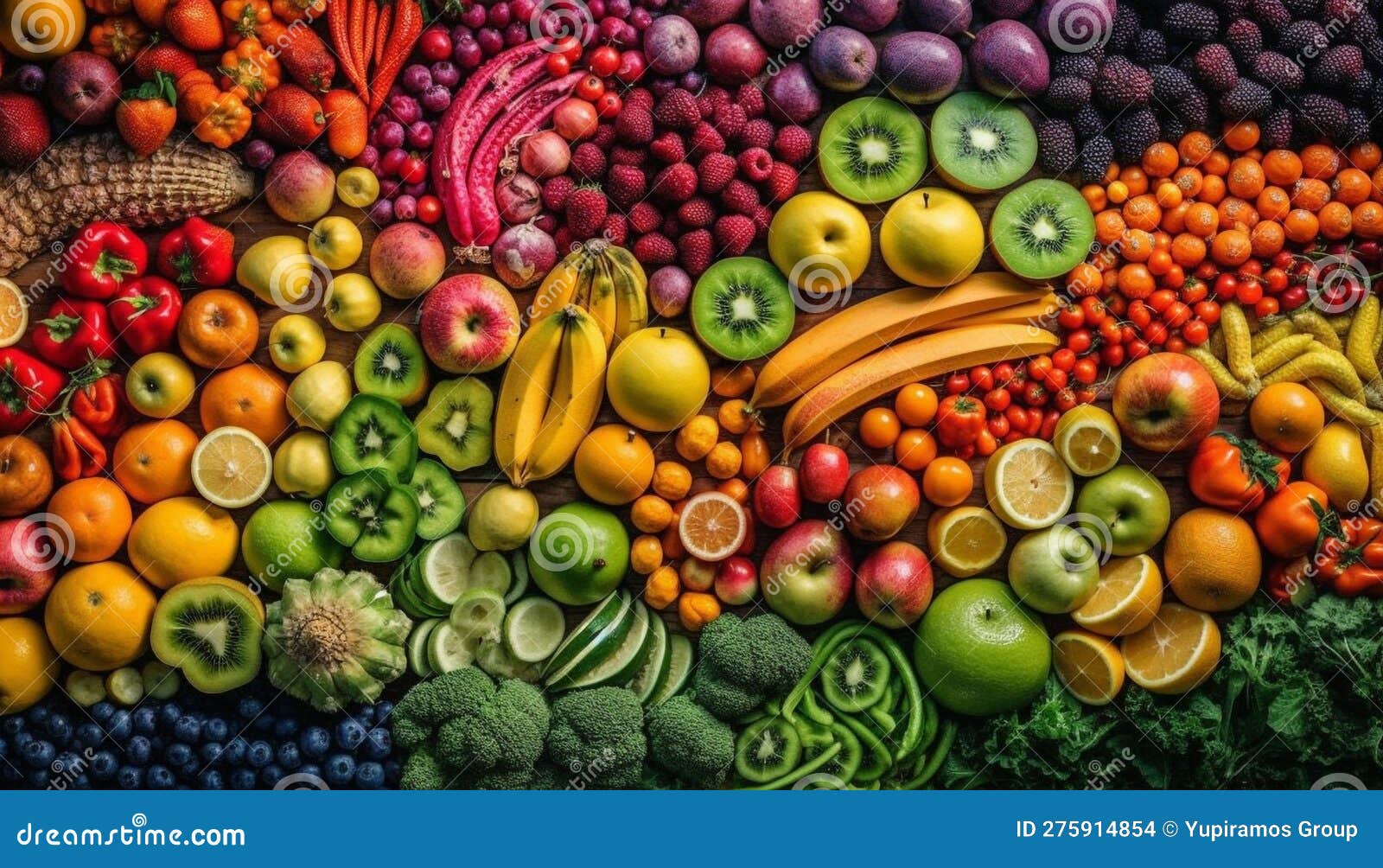 Abundance of Fresh Fruit and Vegetables Collection Generated by AI