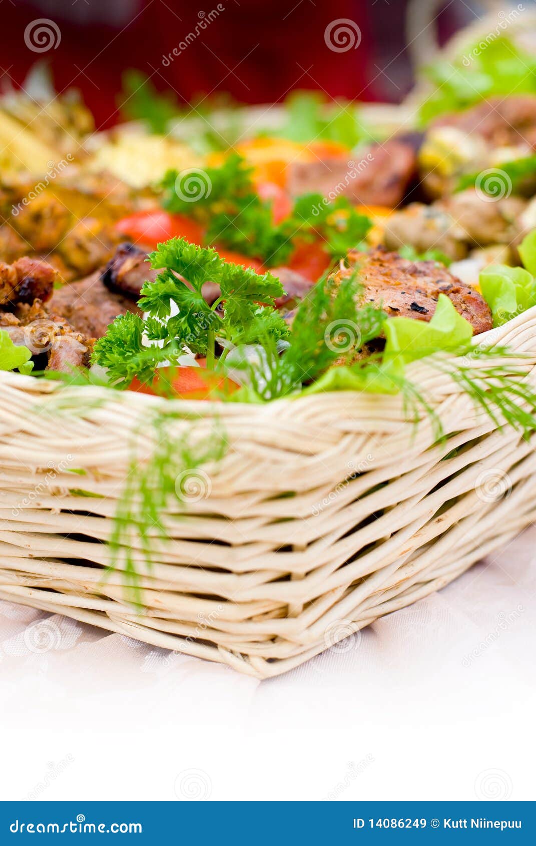 Abundant food basket stock image. Image of basket, grilled 14086249