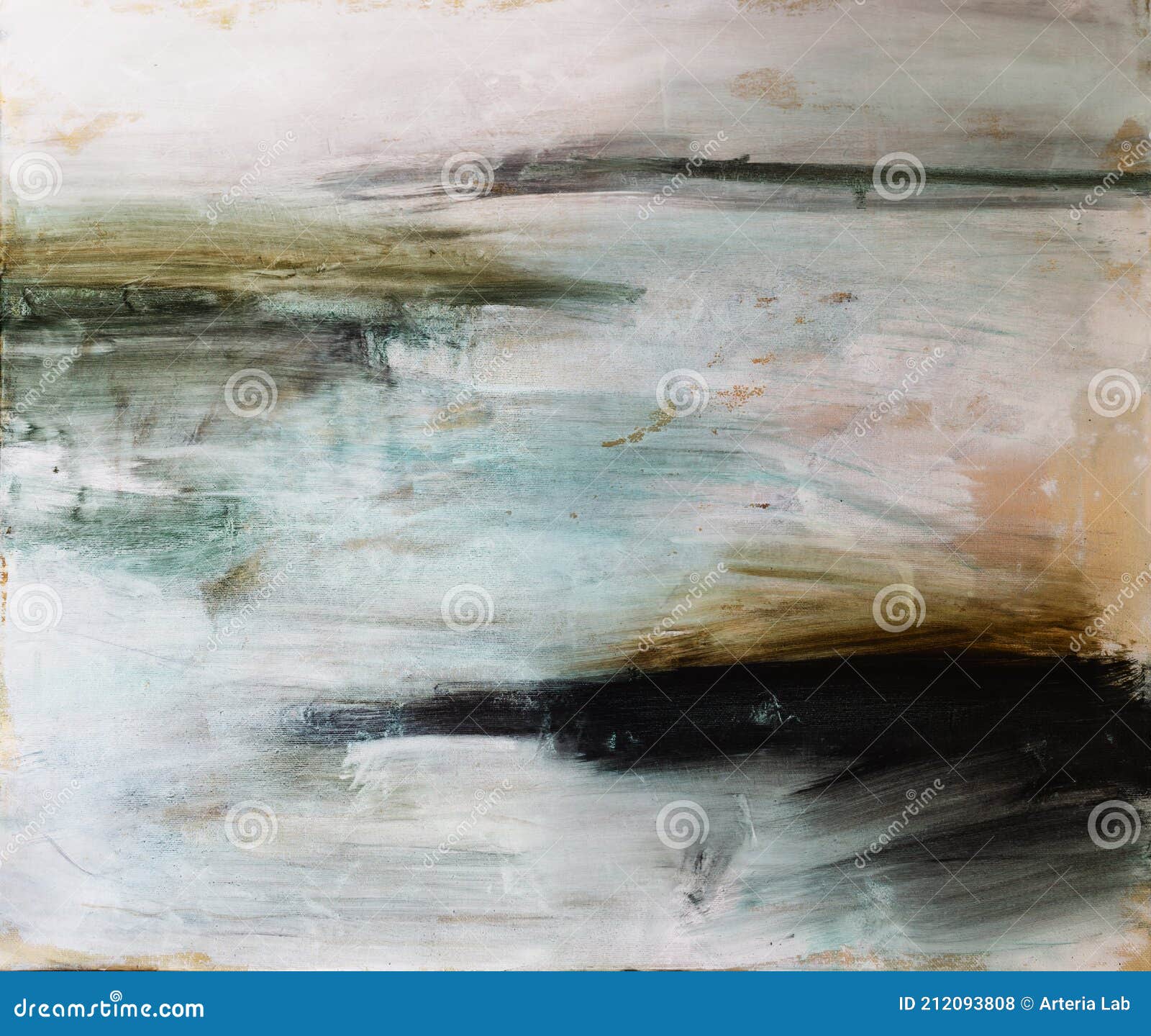 abstract landscape art background. seascape contemporary art. oil painting of ocean. oil paint texture. modern art.