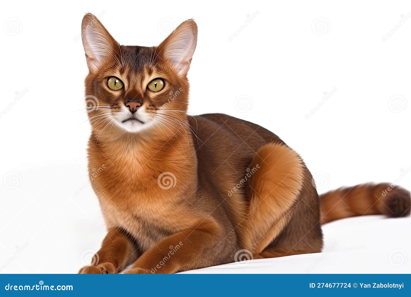 Abyssinian Somali Cat on White Background. Generative AI Stock Illustration Illustration of