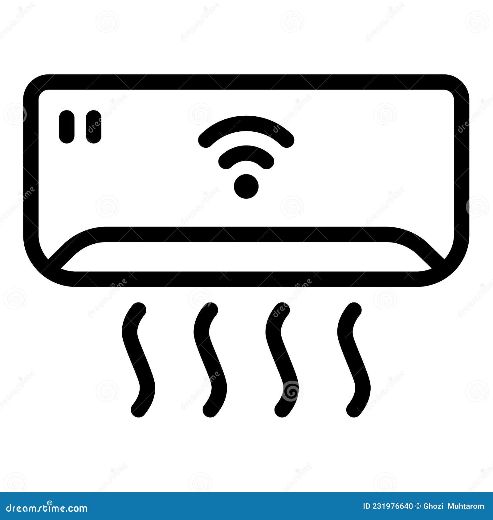 Ac Air Conditioning Single Isolated Icon with Outline Style Stock