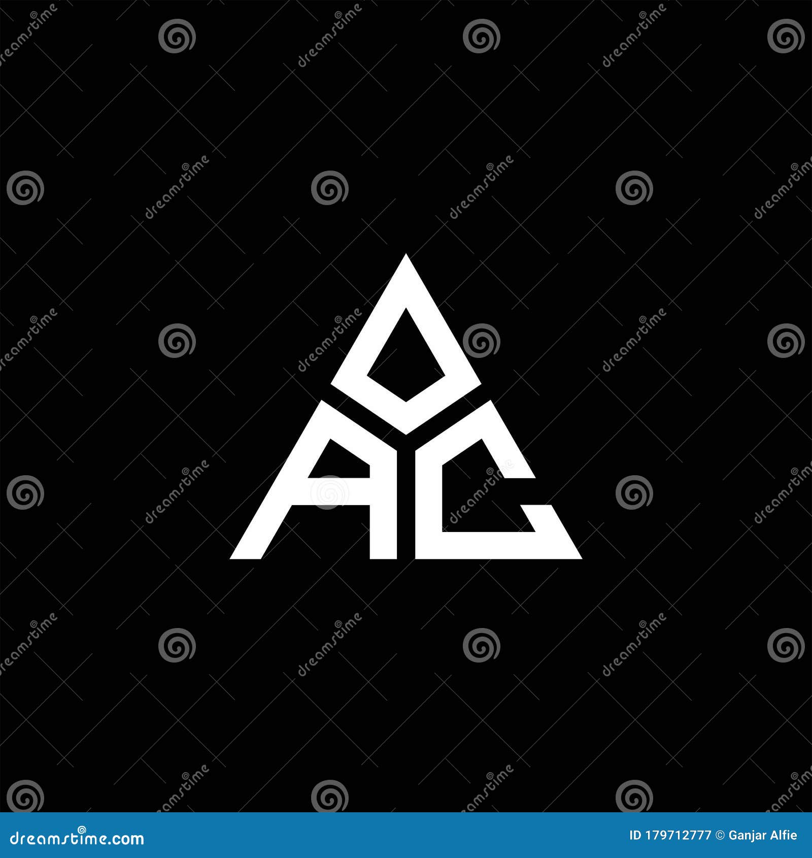 AC Monogram Logo with 3 Pieces Shape Isolated on Triangle Stock Vector Illustration of