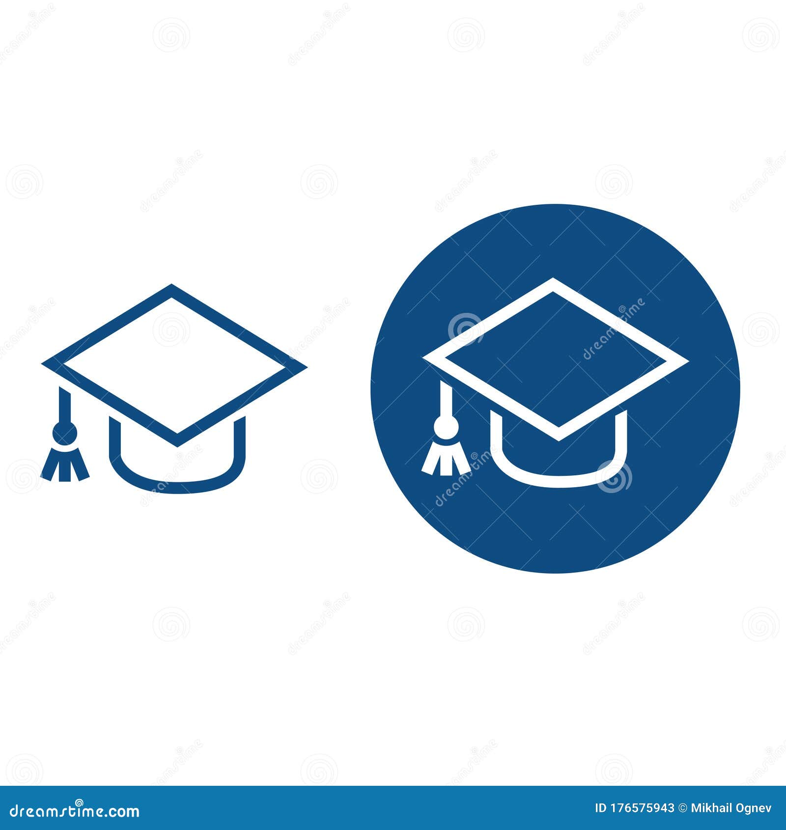 Academic cap icon stock vector. Illustration of sticker - 176575943