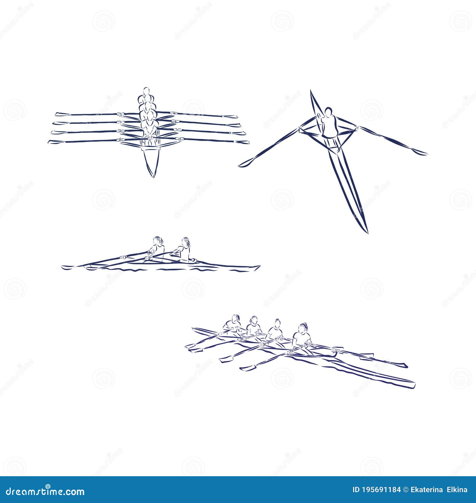 Academic Rowing Contour Vector Illustration, Academic Rowing Vector ...