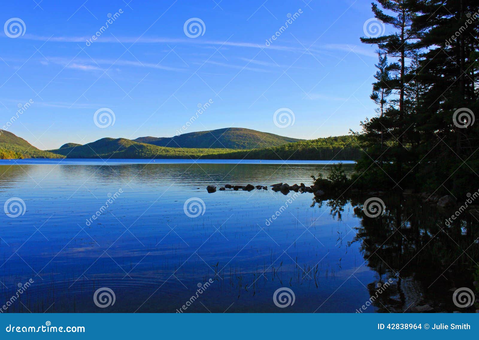 Acadia National Park Eagle Lake Stock Photo Image of mountains, pine