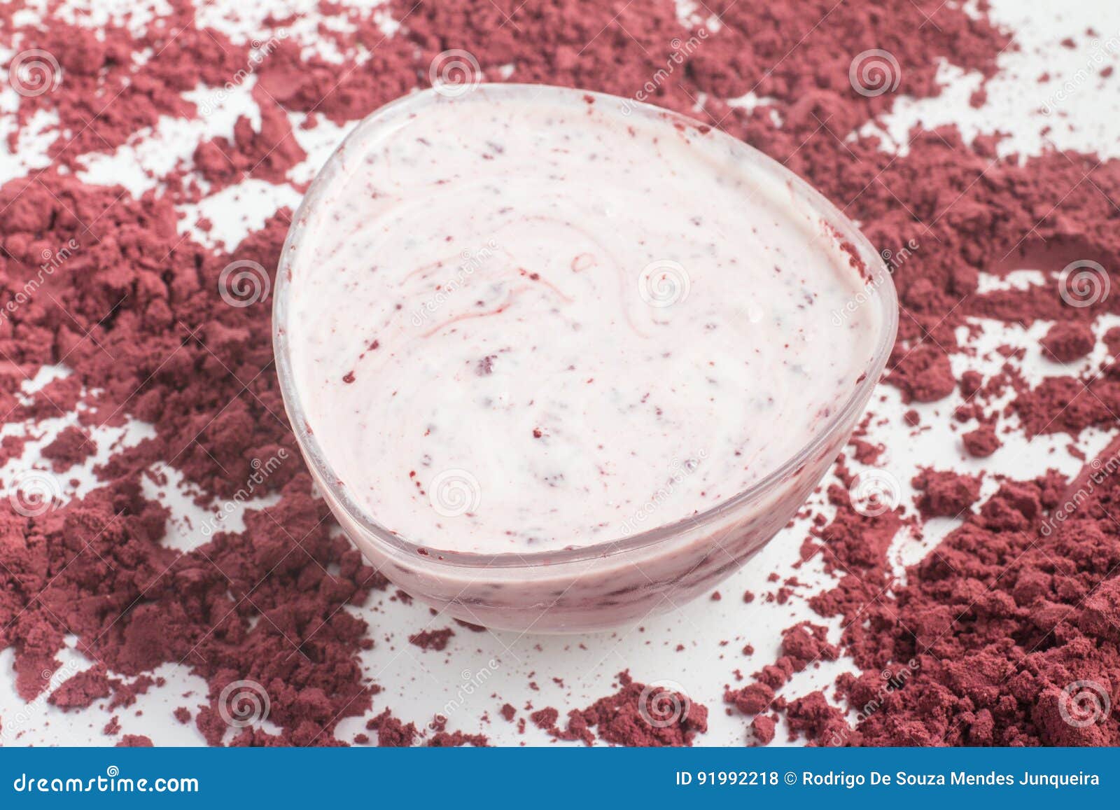 Acai Powder with Yogurt into a Bowl Stock Photo Image of berry