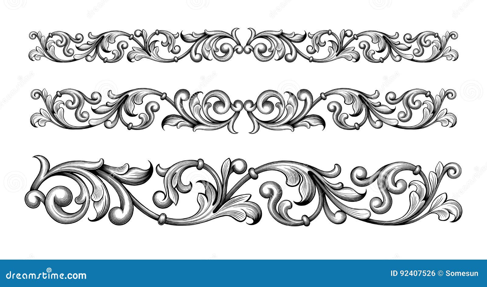 acanthus, antique, arabic, baroque, black and white, border, calligraphic, cartouche, classic, corner, damask, decoration, decorat