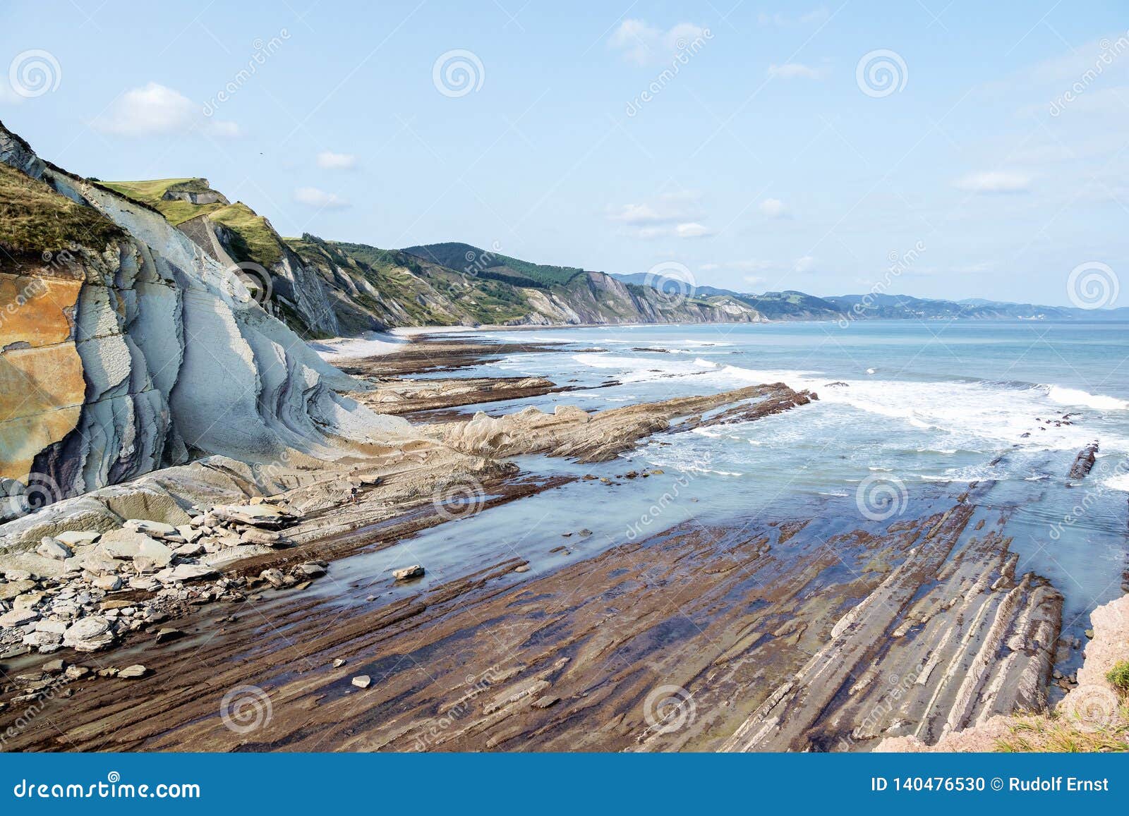 the acantilado flysch in zumaia - basque country, spain