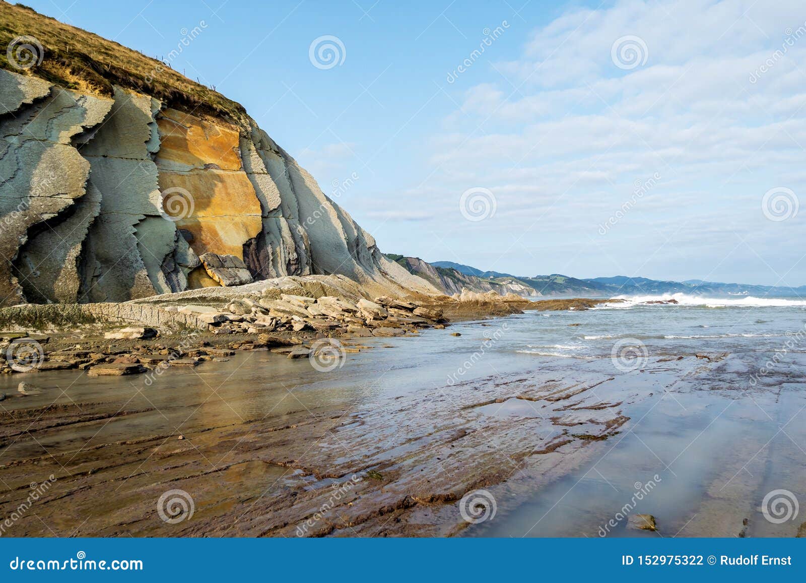 the acantilado flysch in zumaia - basque country, spain