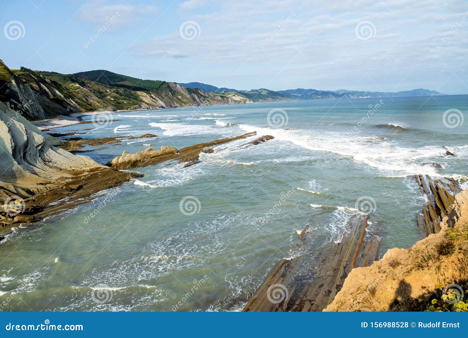 the acantilado flysch in zumaia - basque country, spain