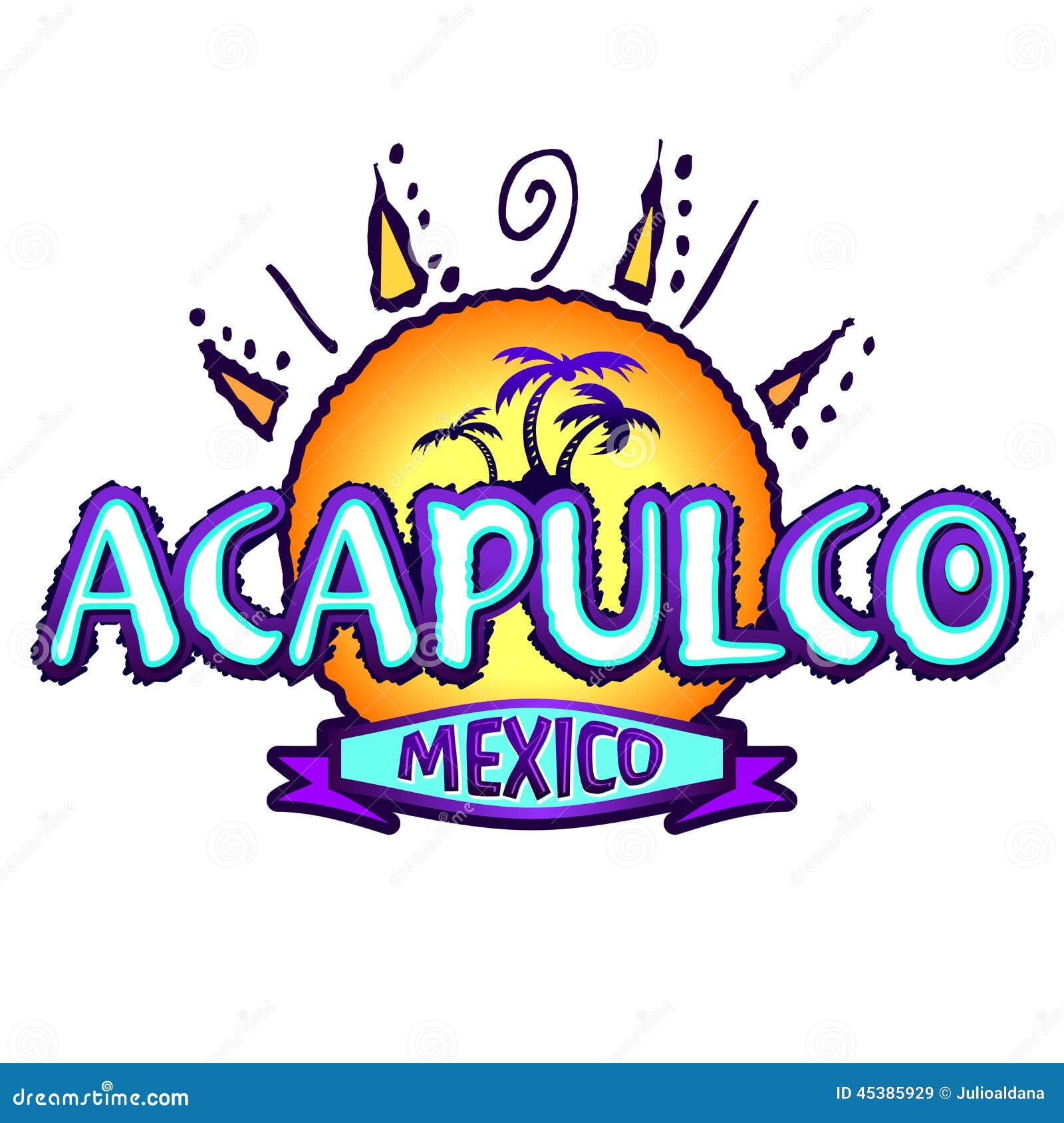 acapulco mexico - icon, emblem 