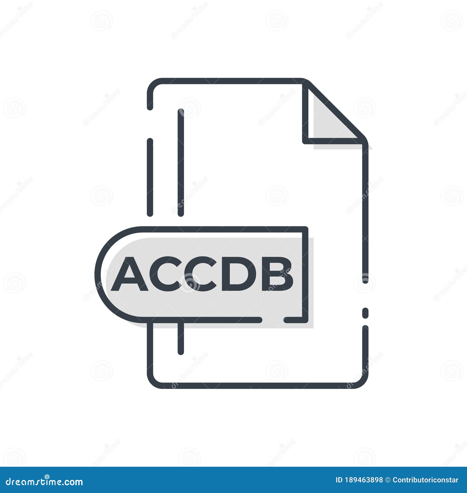 accdb file format icon. accdb extension line icon