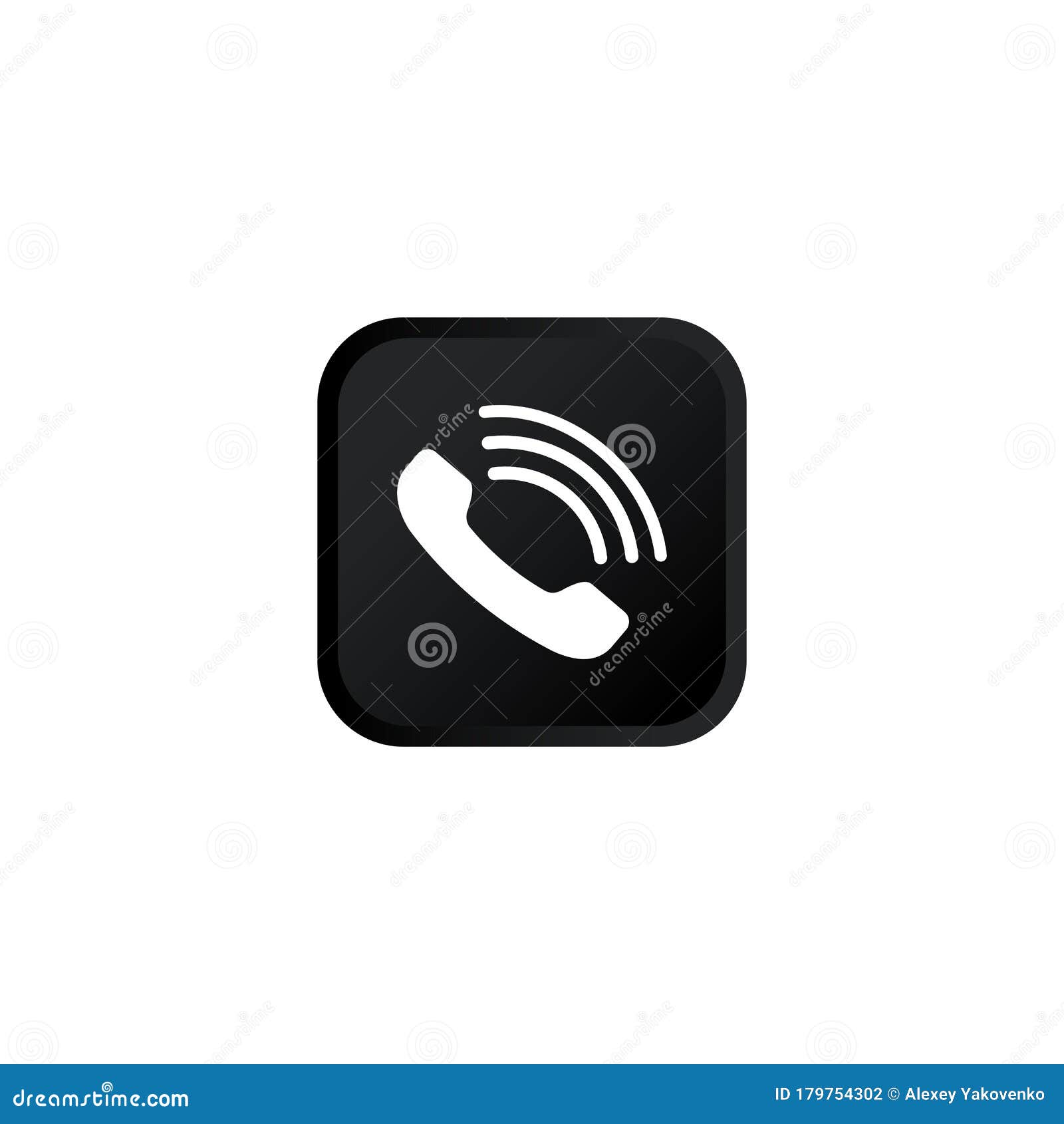 accept call icon modern button for web or appstore  black   on white background.  eps 10