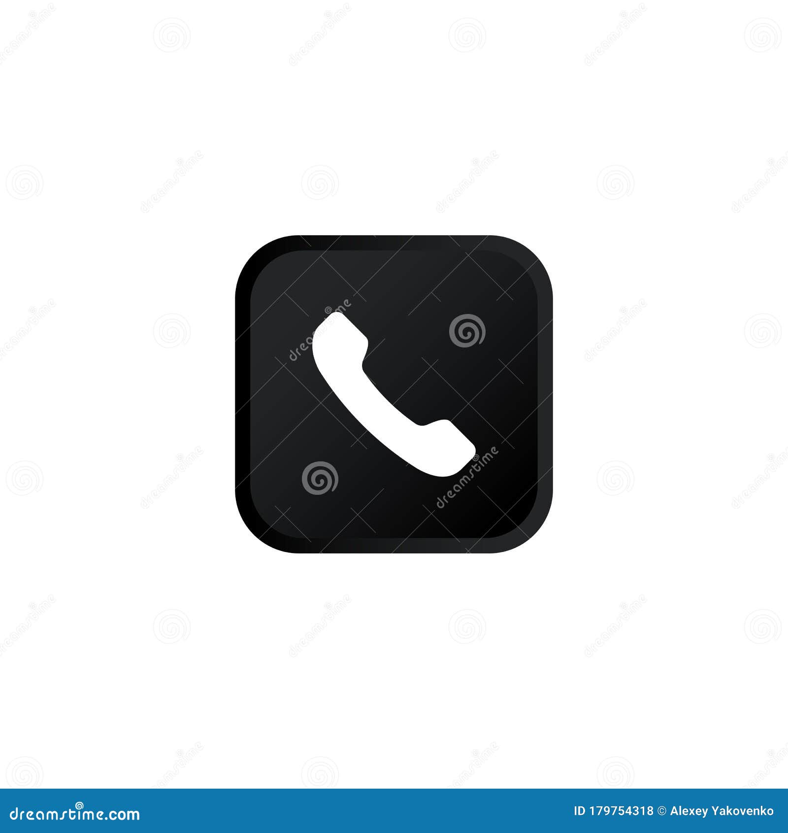 accept call icon modern button for web or appstore  black   on white background.  eps 10