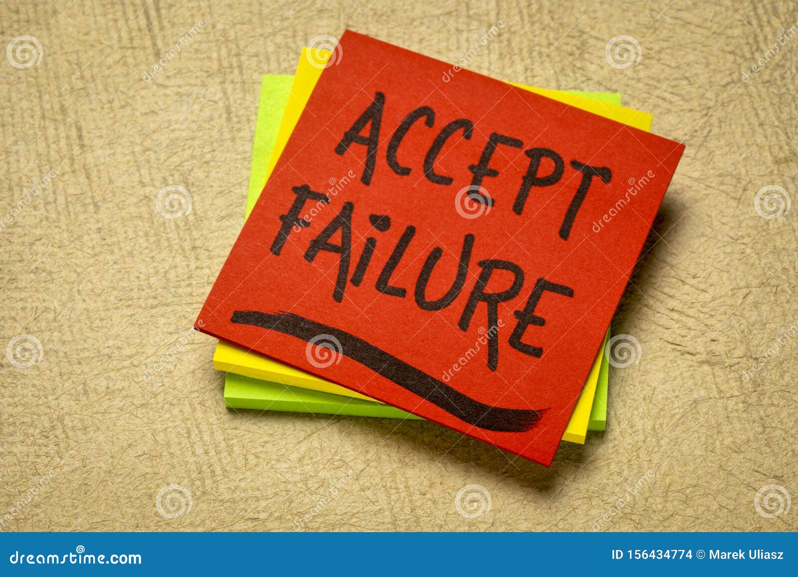 Accept Failure Reminder Note Stock Photo - Image of acceptance,  inspiration: 156434774