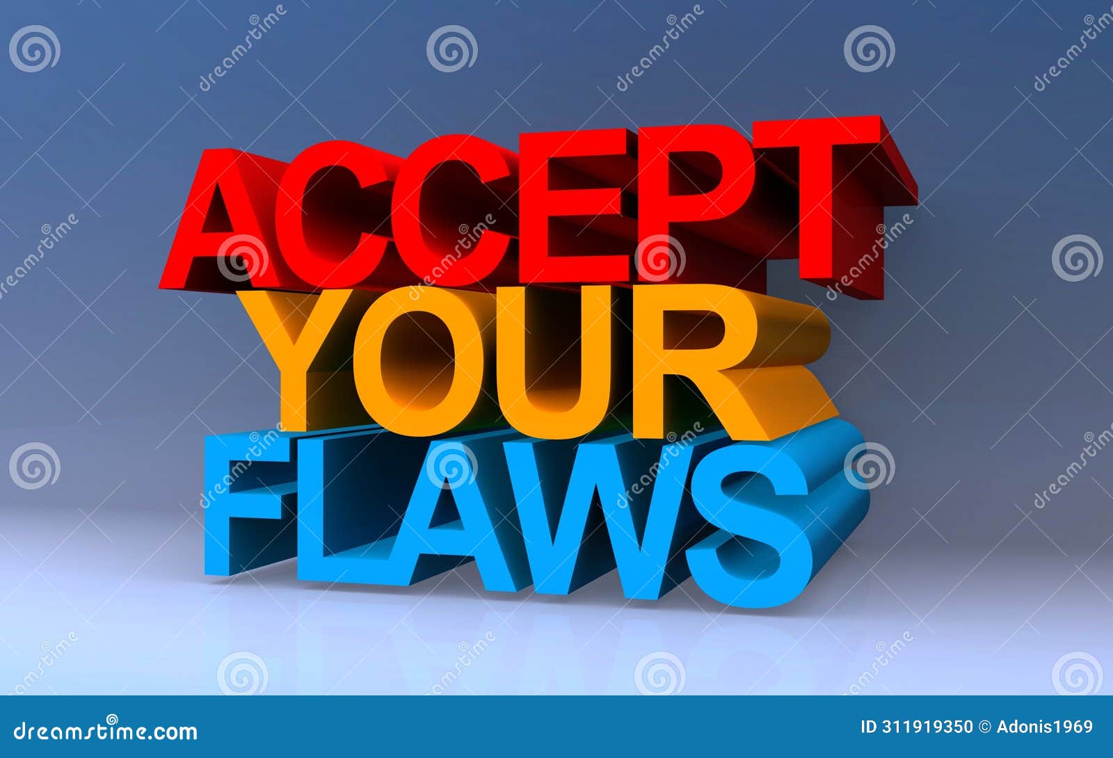 accept your flaws on blue