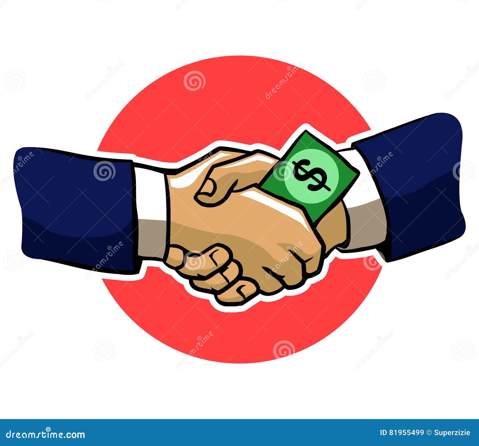 Accepting Bribes stock vector. Illustration of handshake 81955499
