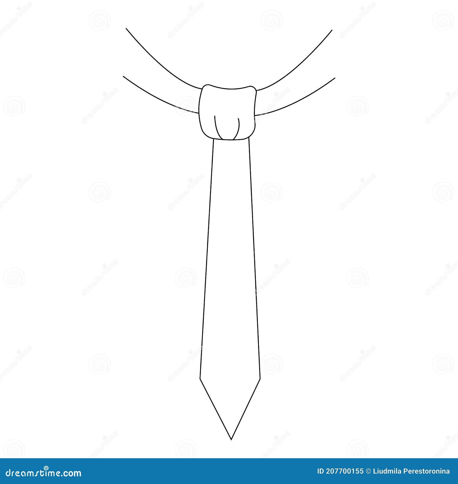 Accesorio De Prenda De Corbata. Imagen Lineal En Blanco Negro. Ilustración del Vector - Ilustración negocios, collar: 207700155