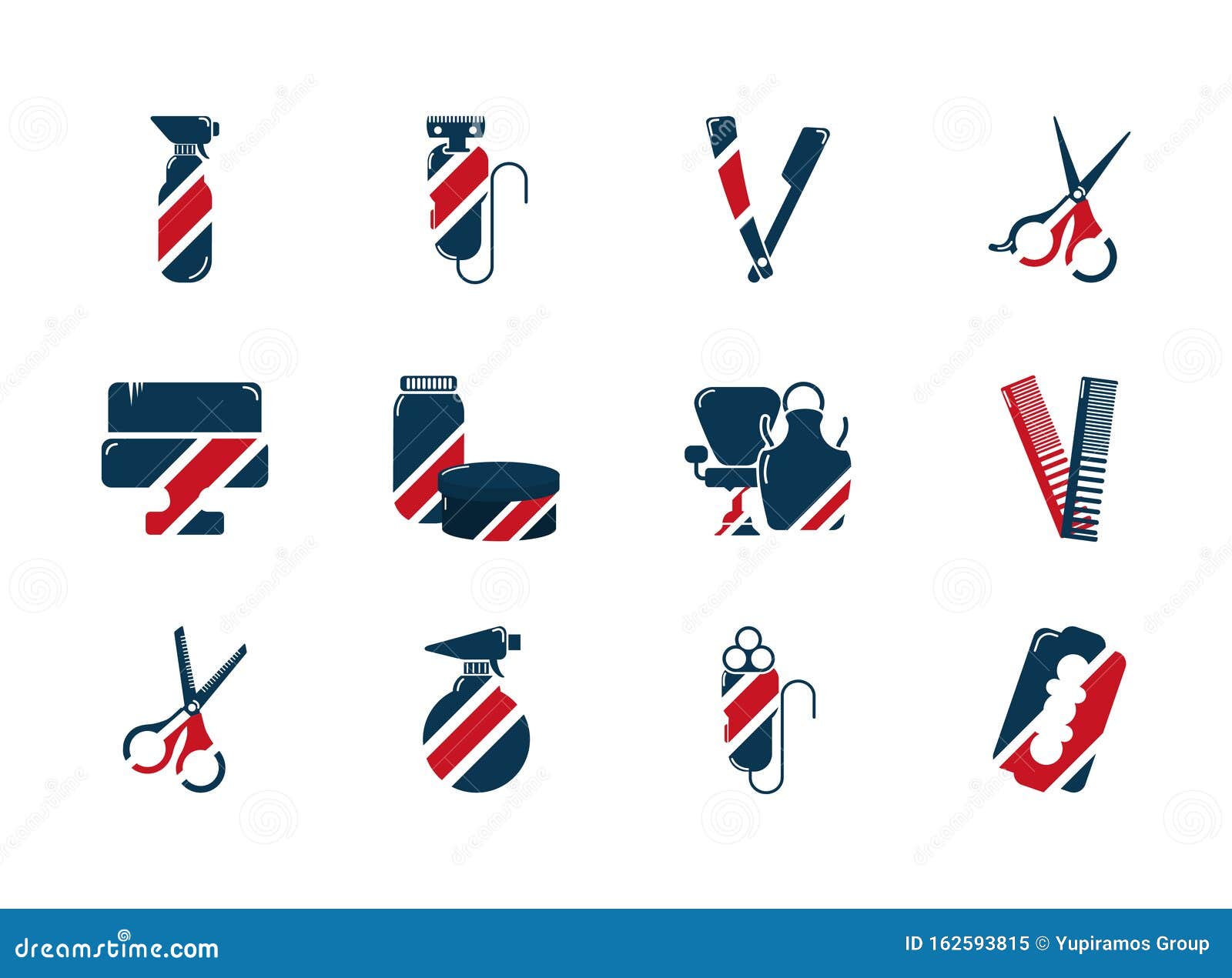 Accesorios De Barbería Herramientas Cosméticos Iconos Conjunto Ilustración  del Vector - Ilustración de afeitar, accesorios: 162593815