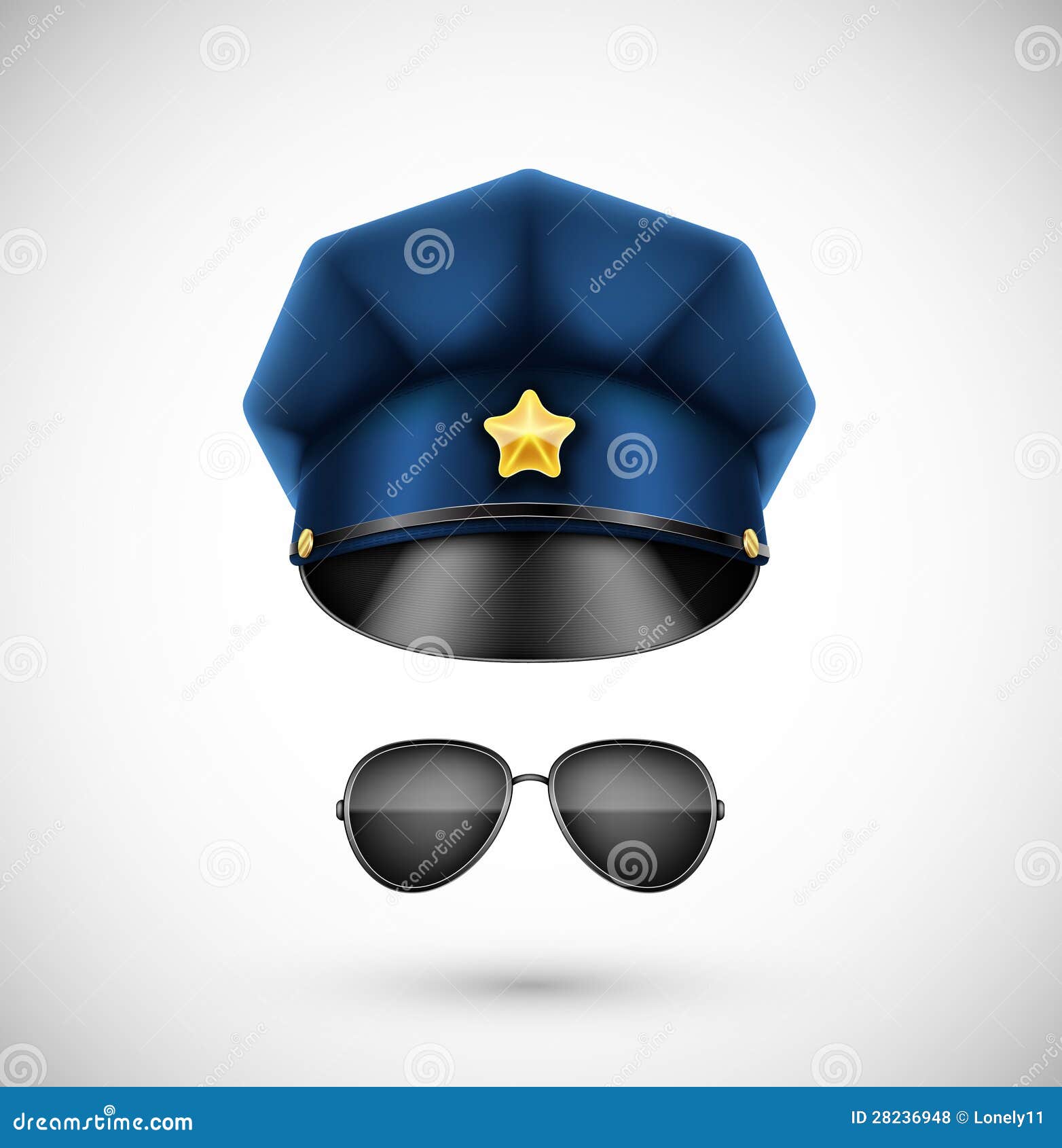 Accesorios de la policía ilustración del vector. Ilustración de alineada -  28236948