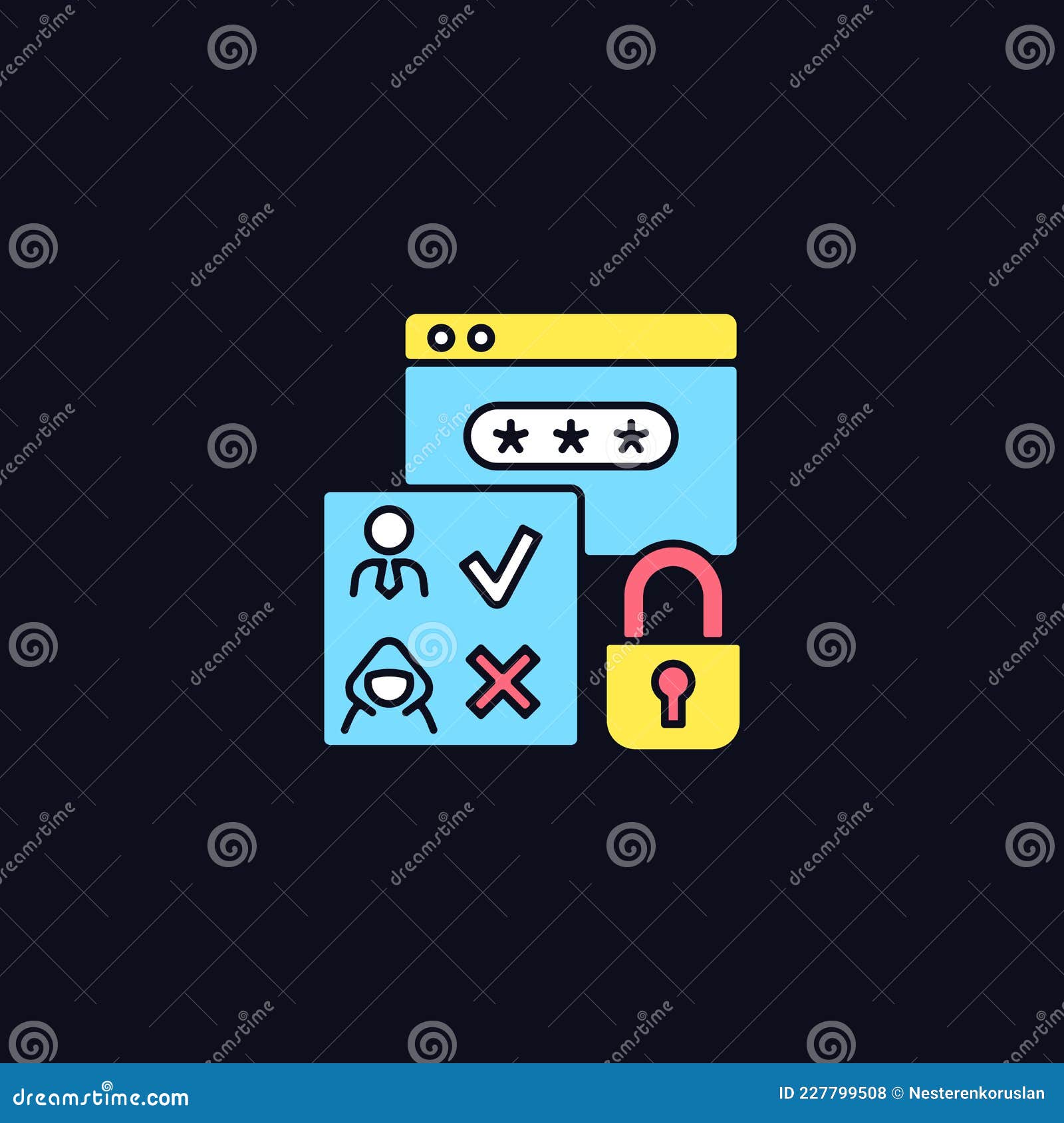 access control rgb color icon for dark theme