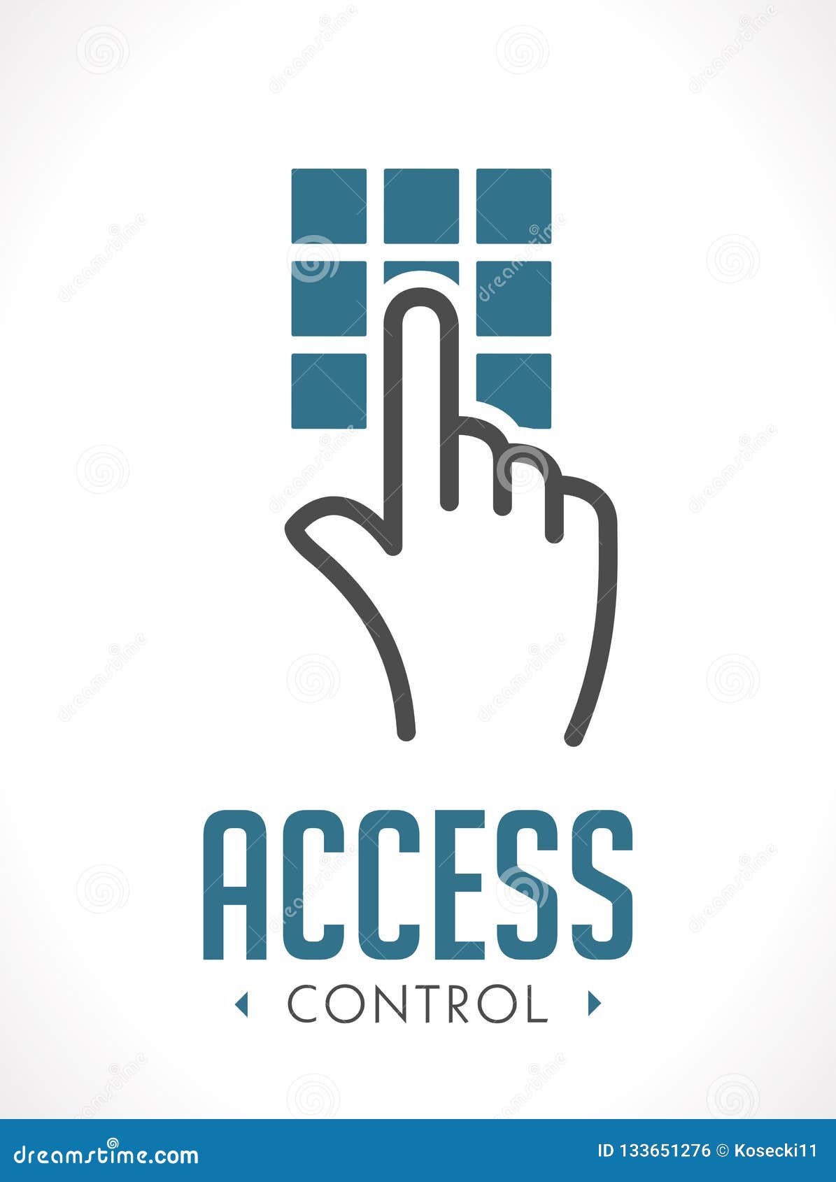 access control technology - hand as key concept - icon sign