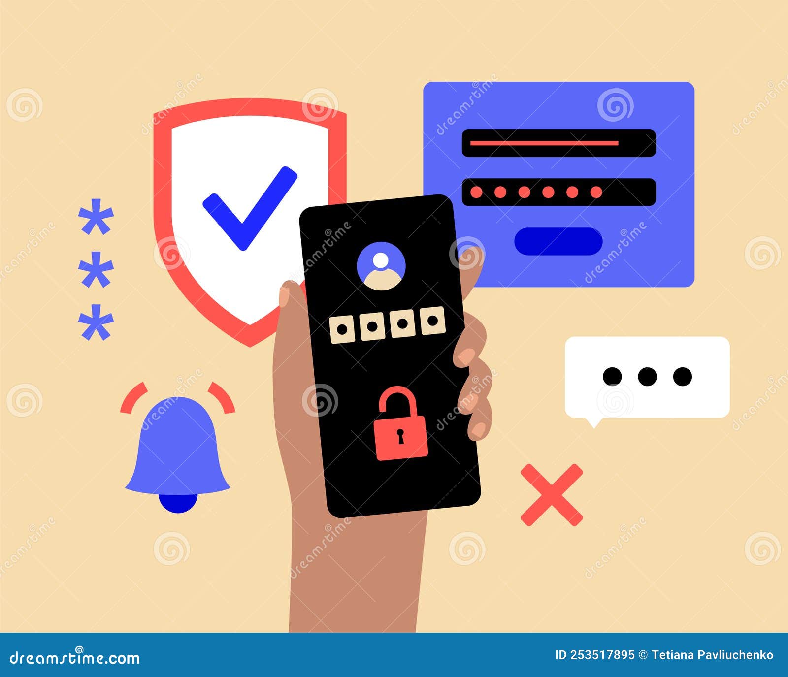 Access denied notification stock vector. Illustration of invalid