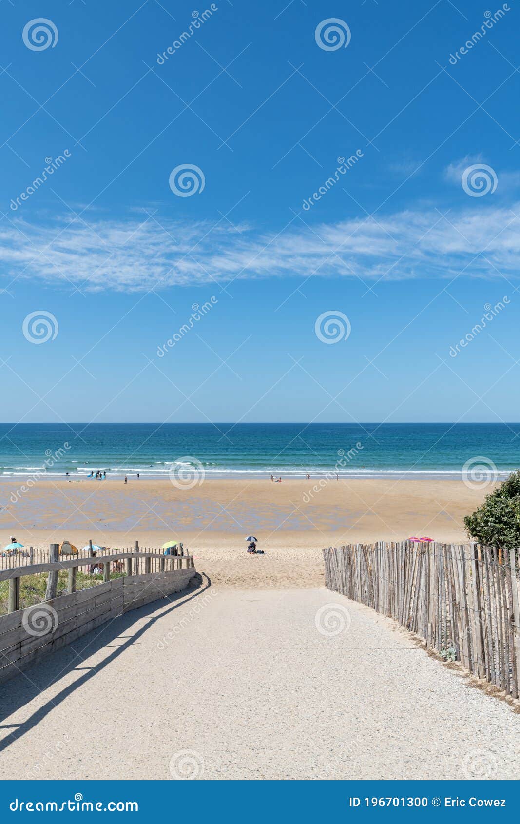 access to the beach of biscarrosse, france
