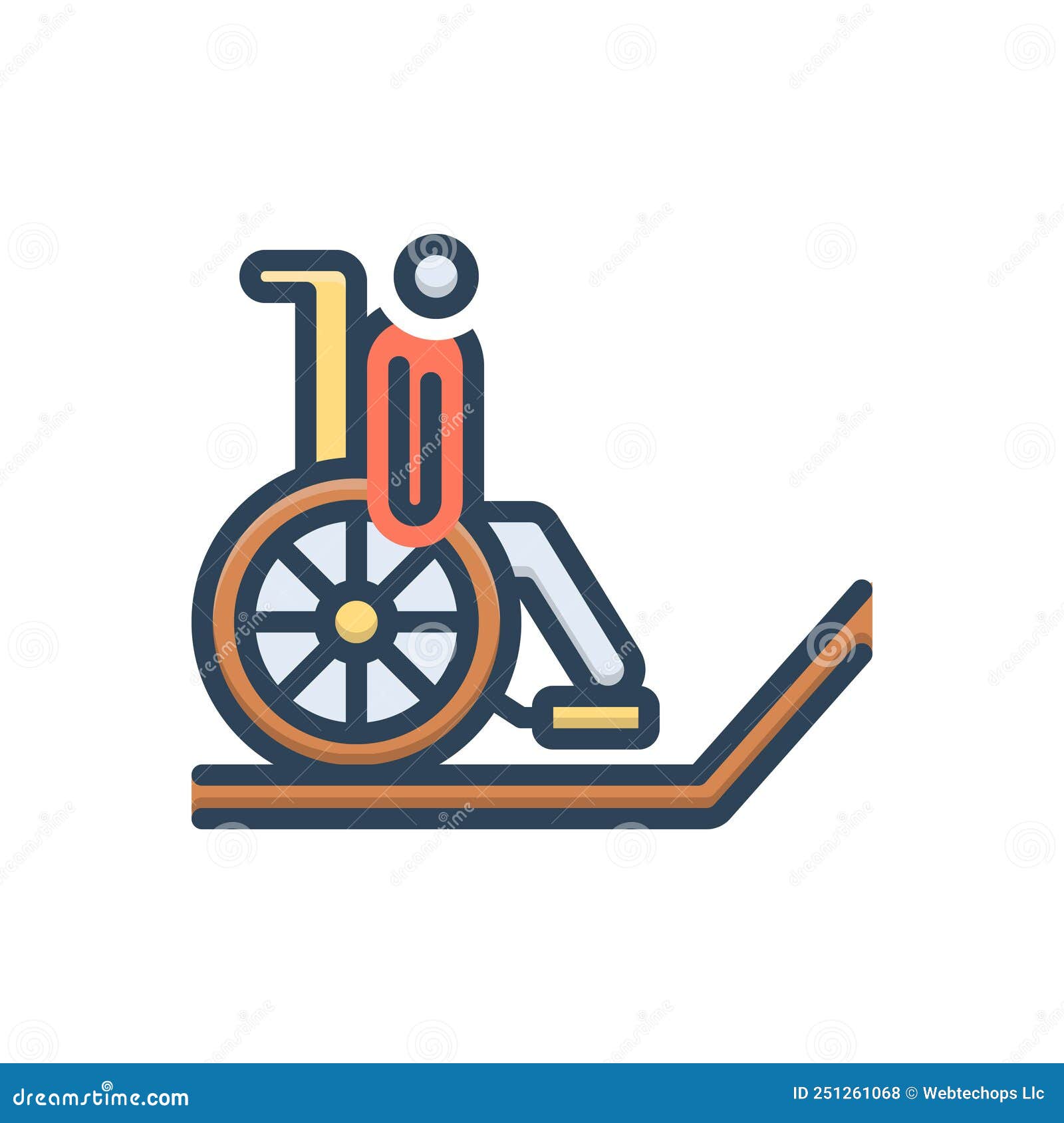 Color Illustration Icon for Accessibility, Reach and Wheelchair Stock