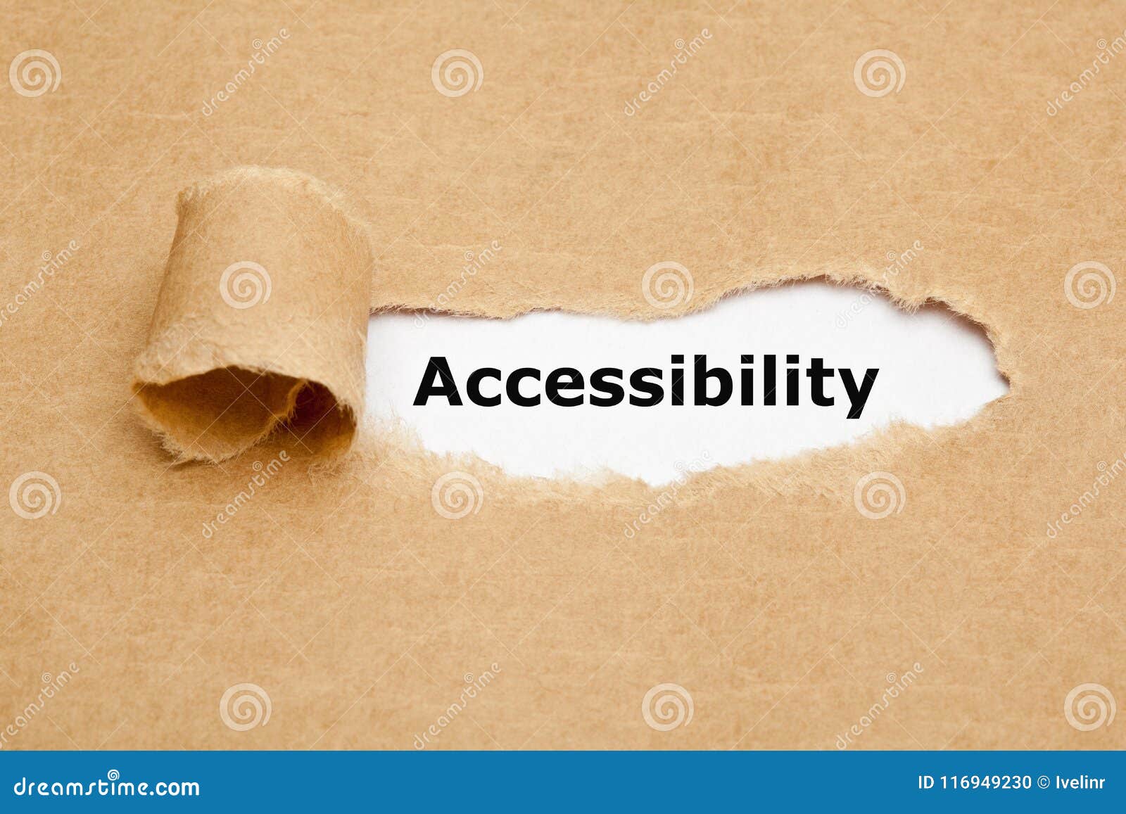 accessibility ripped brown paper concept
