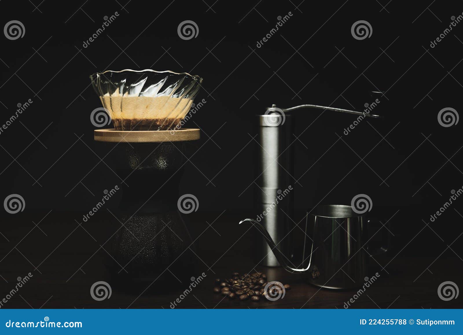 The Accessories Coffee Dripper and Coffee Beans Stock Photo Image of