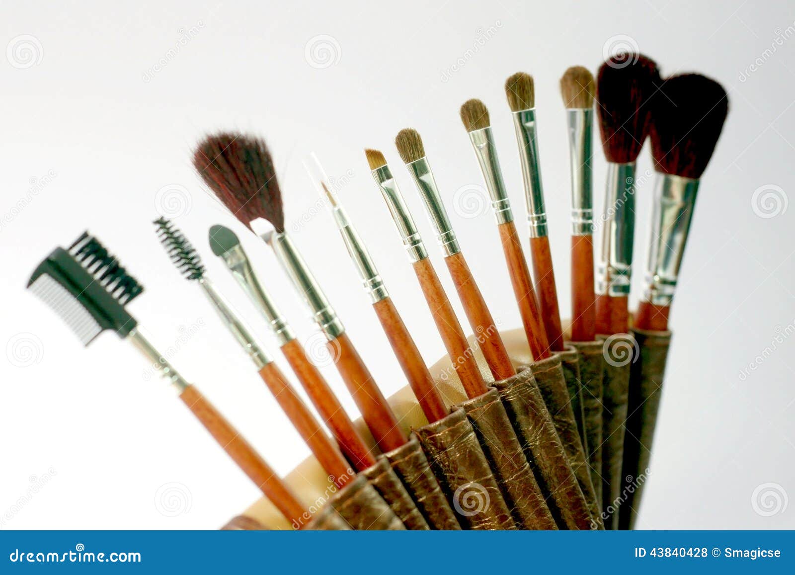 Accessories for Eyelashes Face Makeover, Makeup Brushes Set Stock Photo