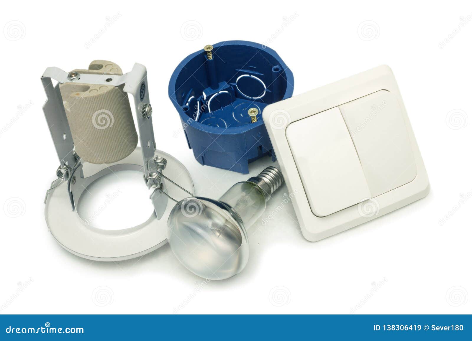Accessories for Installation of Lighting in the Apartment Stock Image